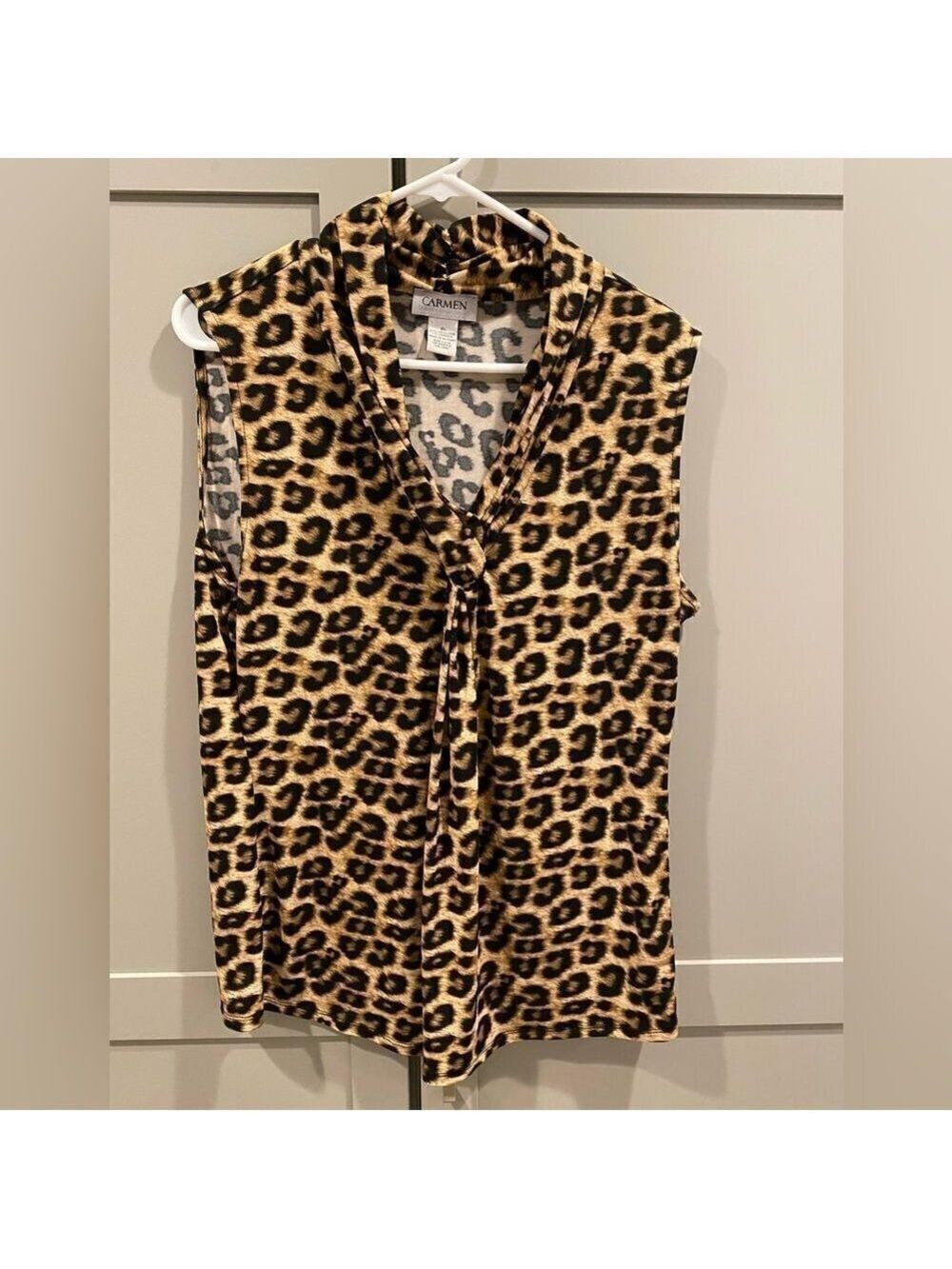 Carmen silky tank. Leopard print. Size xl